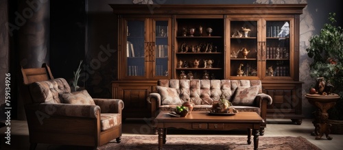 Traditional wooden furniture with a vintage touch. © Vusal