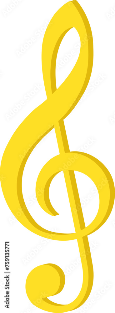 Obraz premium Golden treble clef icon. Vector illustration.