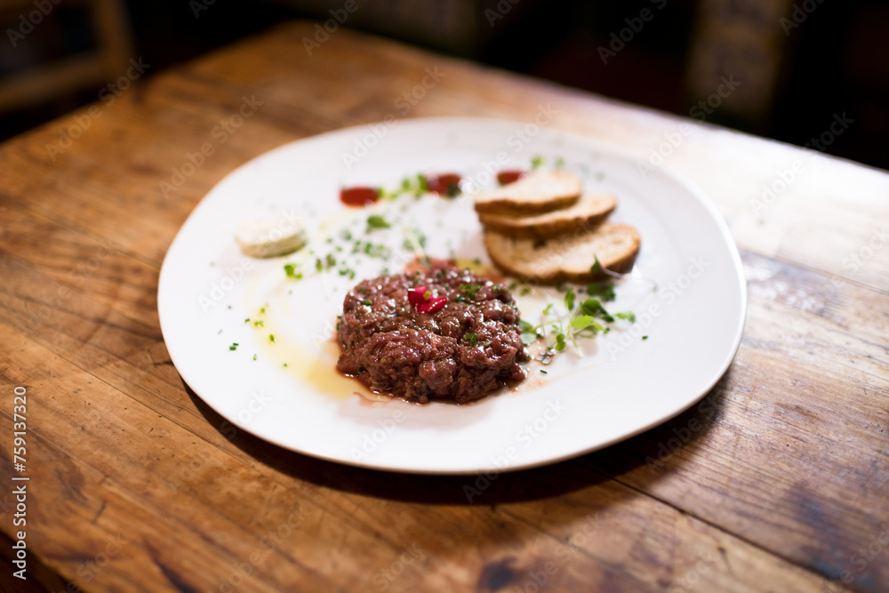 Delicious steak tartare Delicious steak tartare