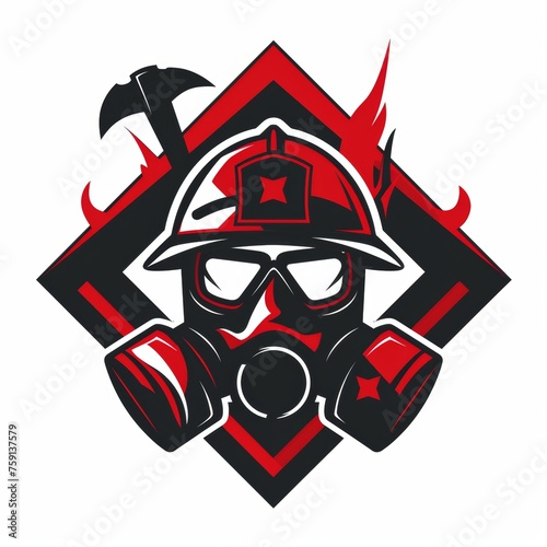 Vector illustration logo design of fire department