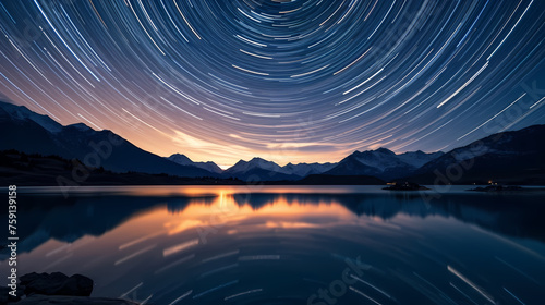 Starry night sky time-lapse photography