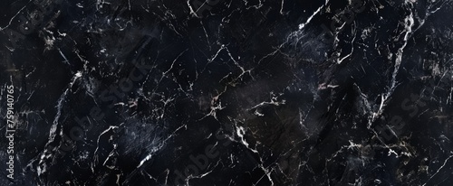 Black marble texture background, pattern for design of stone surface in black color Generative AI