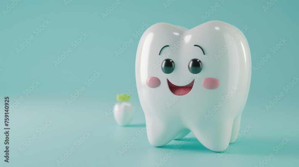 Cute happy cartoon character of tooth. Cute happy cartoon character of tooth.