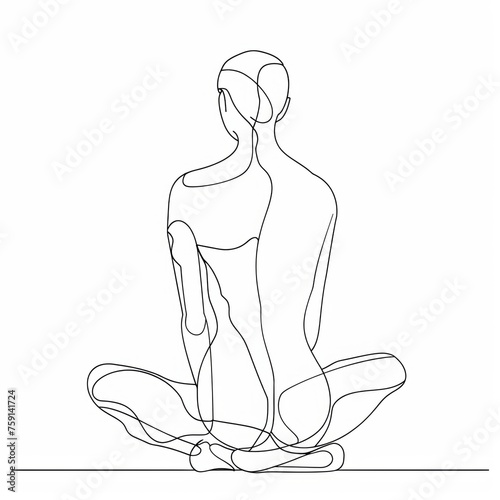 Simple line sketch of human body illustration for medical theme promotion