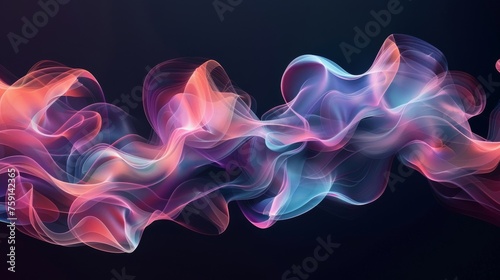Abstract flowing design of multicolored shapes for dynamic backgrounds. Creative wave-like patterns in vibrant colors for artistic visuals. 