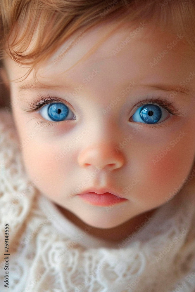 Portrait of a baby with big eyes. Selective focus. Portrait of a baby with big eyes. Selective focus.