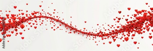 Artistic vector illustration of abstract curve wave made of red heart