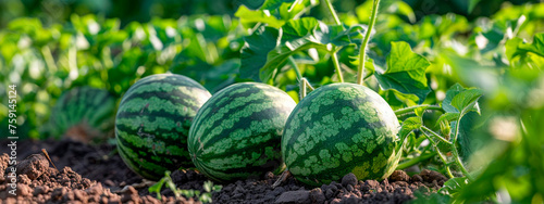 watermelon harvest on the plantation. Selective focus.