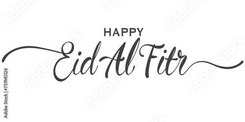 eid Al Fitr or Eid Mubarak Text lettering typography