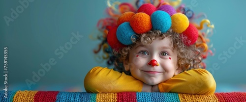 Blithesome Children Happy Clown Boy Large, Background, Background Banner