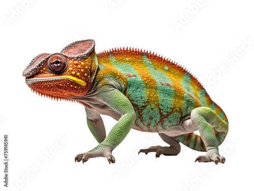 a colorful lizard with orange and green spots