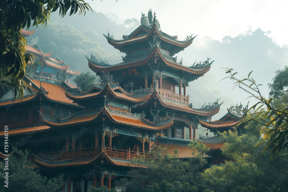 Fototapeta premium Asian ancient temple