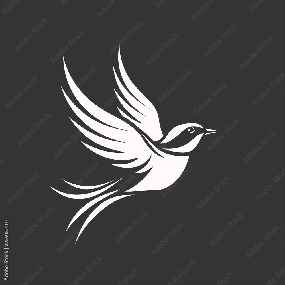 Fototapeta premium bird logo isolated on white сreated with Generative Ai
