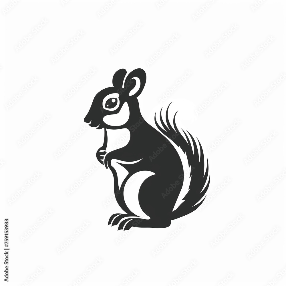 a squirrel icon, simple design, black and white сreated with Generative Ai a squirrel icon, simple design, black and white сreated with Generative Ai