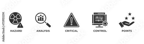 HACCP banner web icon vector illustration concept for hazard analysis and critical control points acronym in food safety management system	