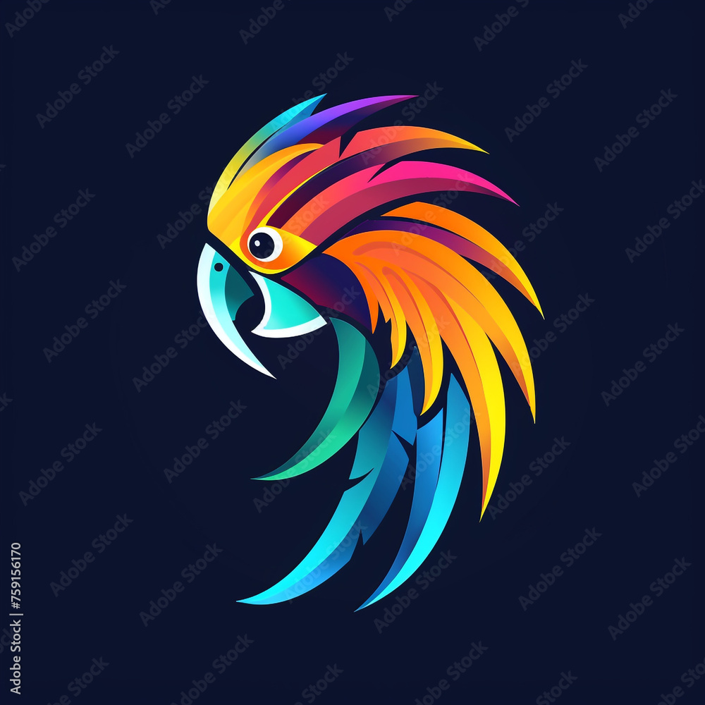 Obraz premium colorful parrot logo сreated with Generative Ai