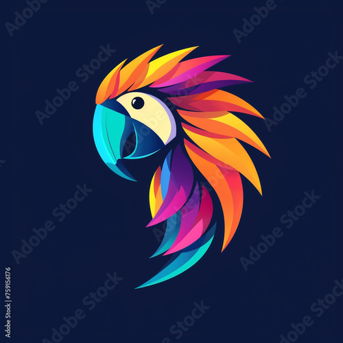 colorful parrot logo сreated with Generative Ai