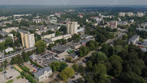 Beautiful Landscape Downtown Pulawy Aerial View Poland photo