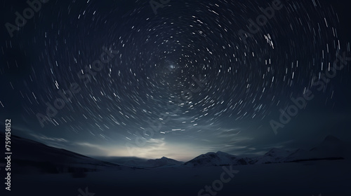 Star trails and starry night sky