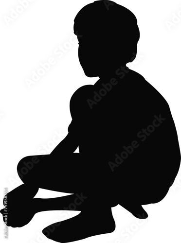 a boy body silhouette vector