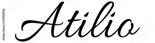 Atilio- black color - name written - ideal for websites,, presentations, greetings, banners, cards,, t-shirt, sweatshirt, prints, cricut, silhouette, sublimation