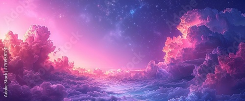 Red Clouds Form Purple Sketch Drawing, Background, Background Banner © NIA4u