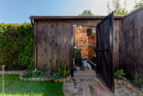 Storage room in backyard