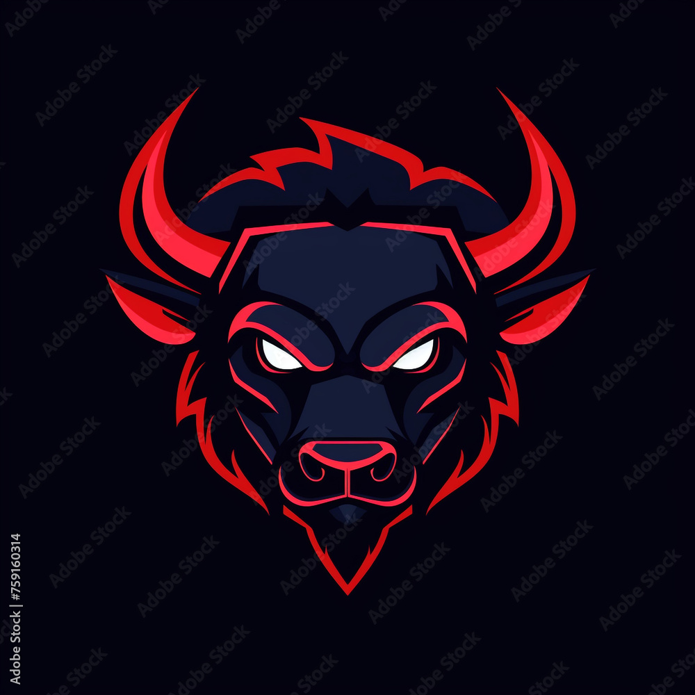 Angry Bison logo isolated сreated with Generative Ai Angry Bison logo isolated сreated with Generative Ai