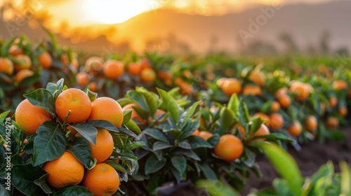 Bunch of Oranges Hanging on a Tree