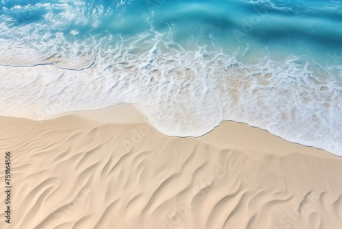 a beach with waves and sand