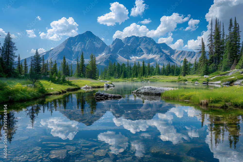 A breathtaking view of mountains reflecting in calm water, perfect for travel and nature-related content.