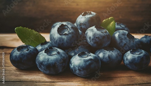 blueberries arranged neatly on a rustic wooden table