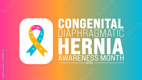 April is Congenital Diaphragmatic Hernia Awareness Month background template. Holiday concept. use to background, banner, placard, card, and poster design template with text inscription and standard c photo