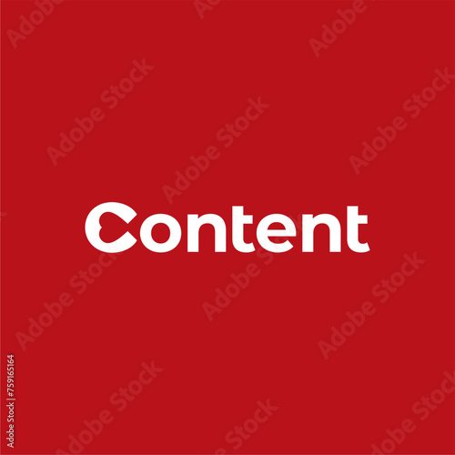 CONTENT LETTERING WORD MARK LOVE HEART LOGO VECTOR ICON ILLUSTRATION