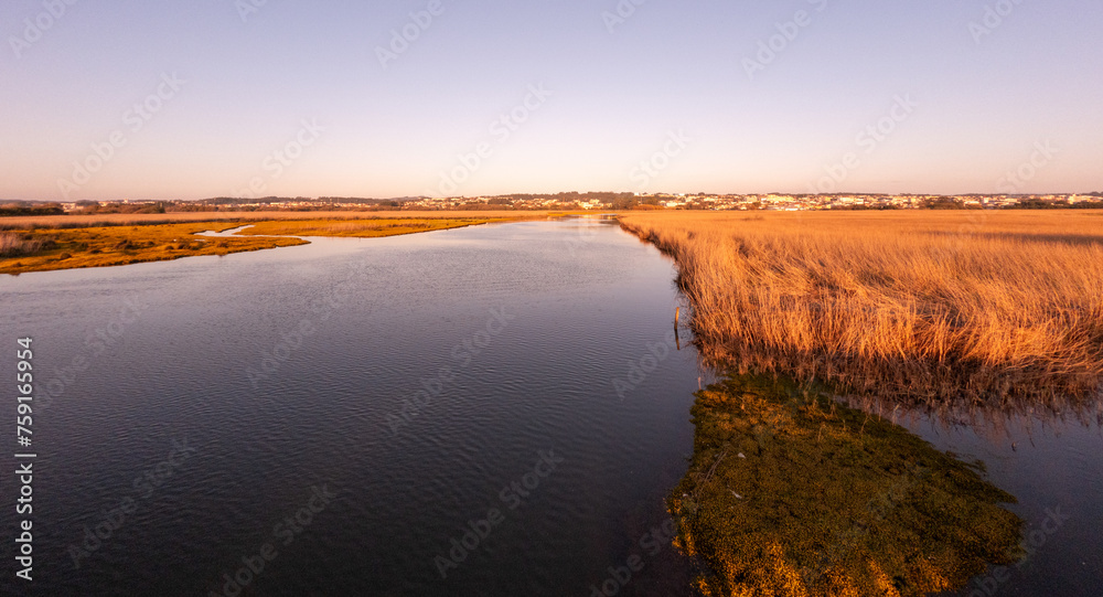 View from the wooden bridge over the water