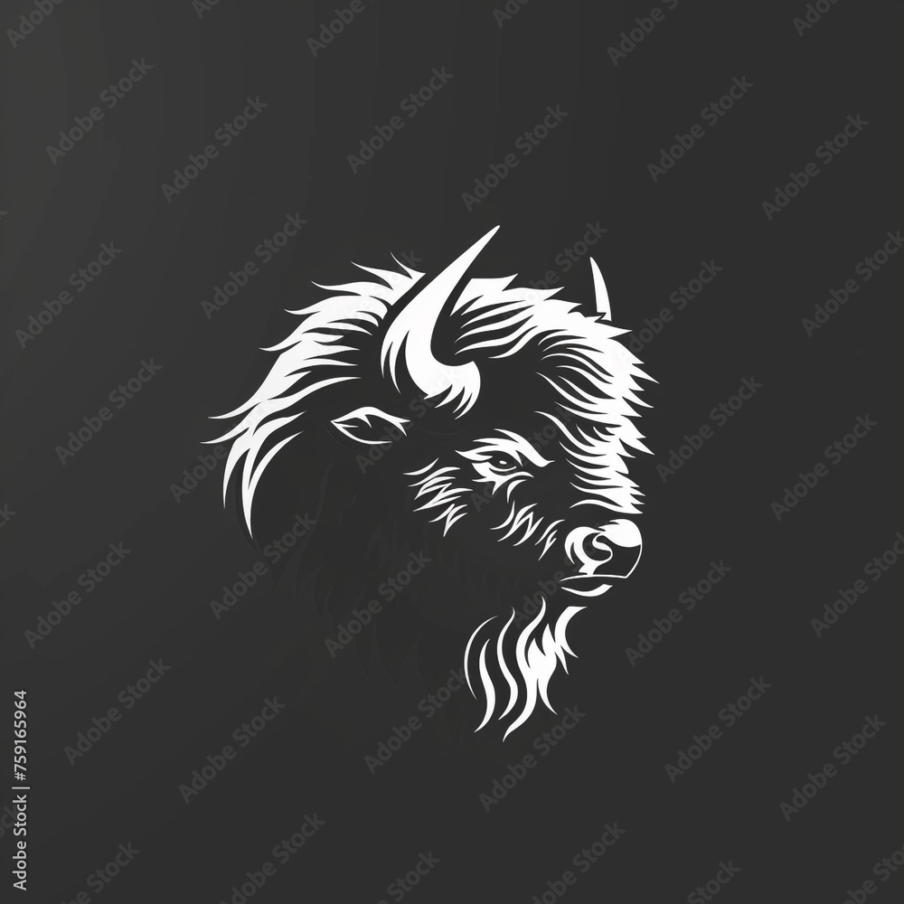 bison side view, minimalistic logo design, simple сreated with Generative Ai bison side view, minimalistic logo design, simple сreated with Generative Ai