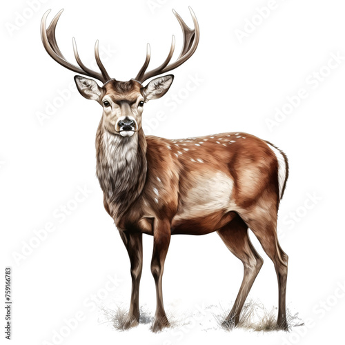 a deer with antlers standing
