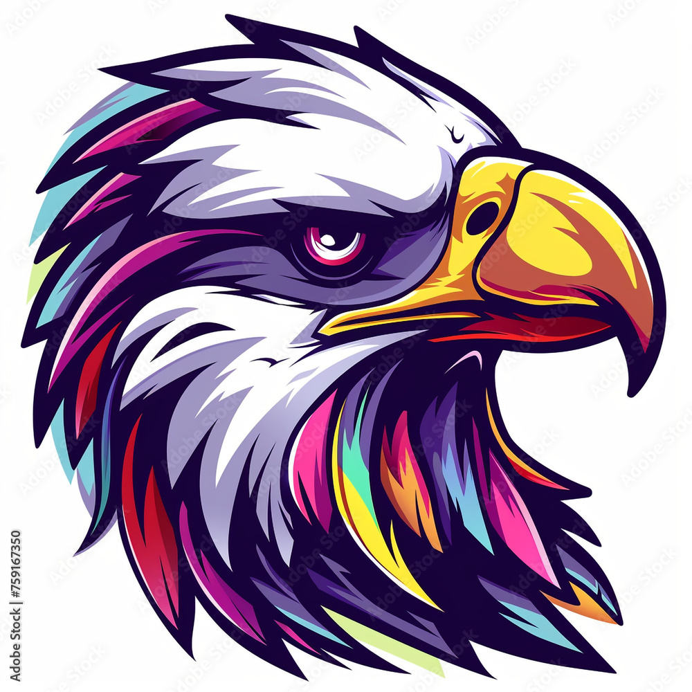 Obraz premium Logo cartoon eagle gamer vector graphic сreated with Generative Ai