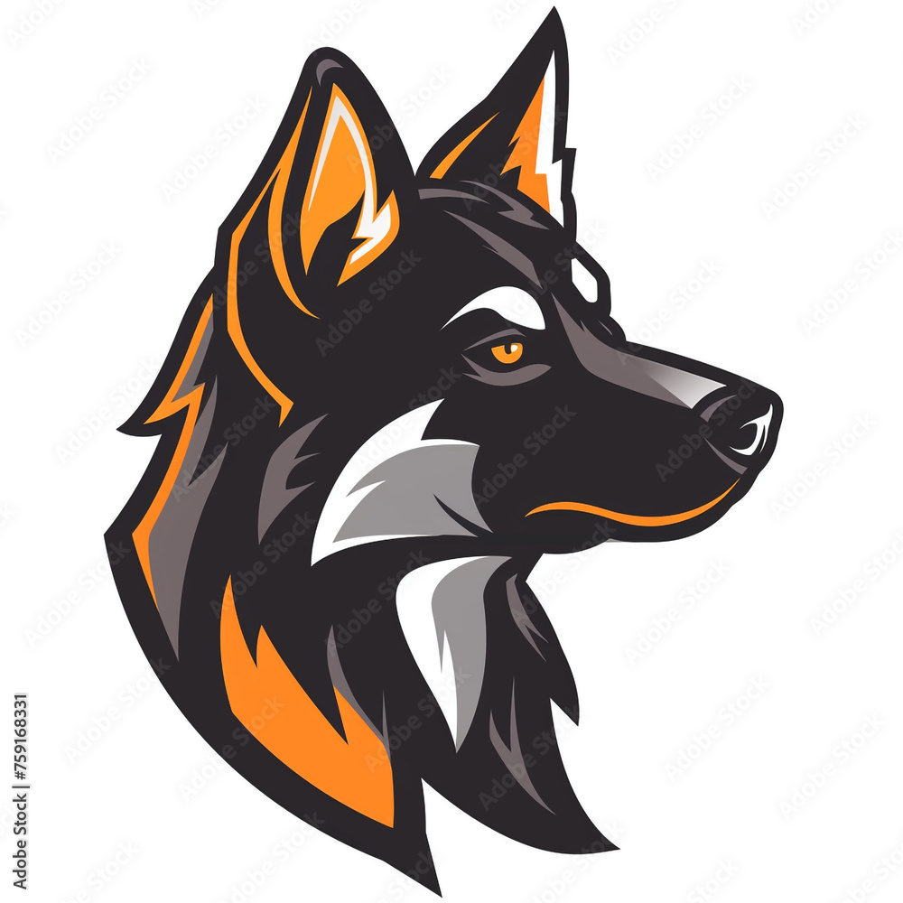 Esport dog logo on white background сreated with Generative Ai Esport dog logo on white background сreated with Generative Ai