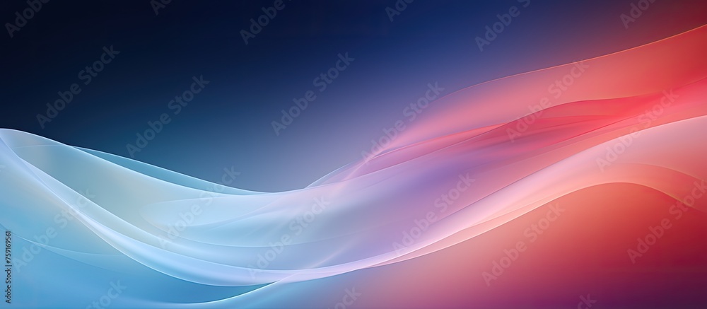 Naklejka premium An artistic pattern featuring a blend of purple, sky, and electric blue hues on a dark blue background, resembling a meteorological phenomenon on a cloudless night sky