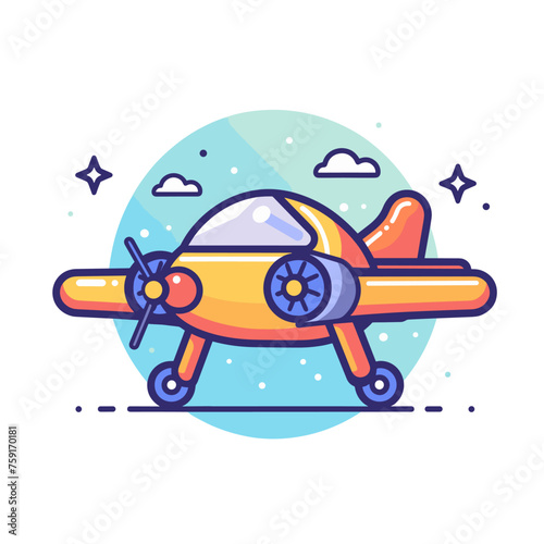 Airplane icon in flat style. Vector illustration on white background.