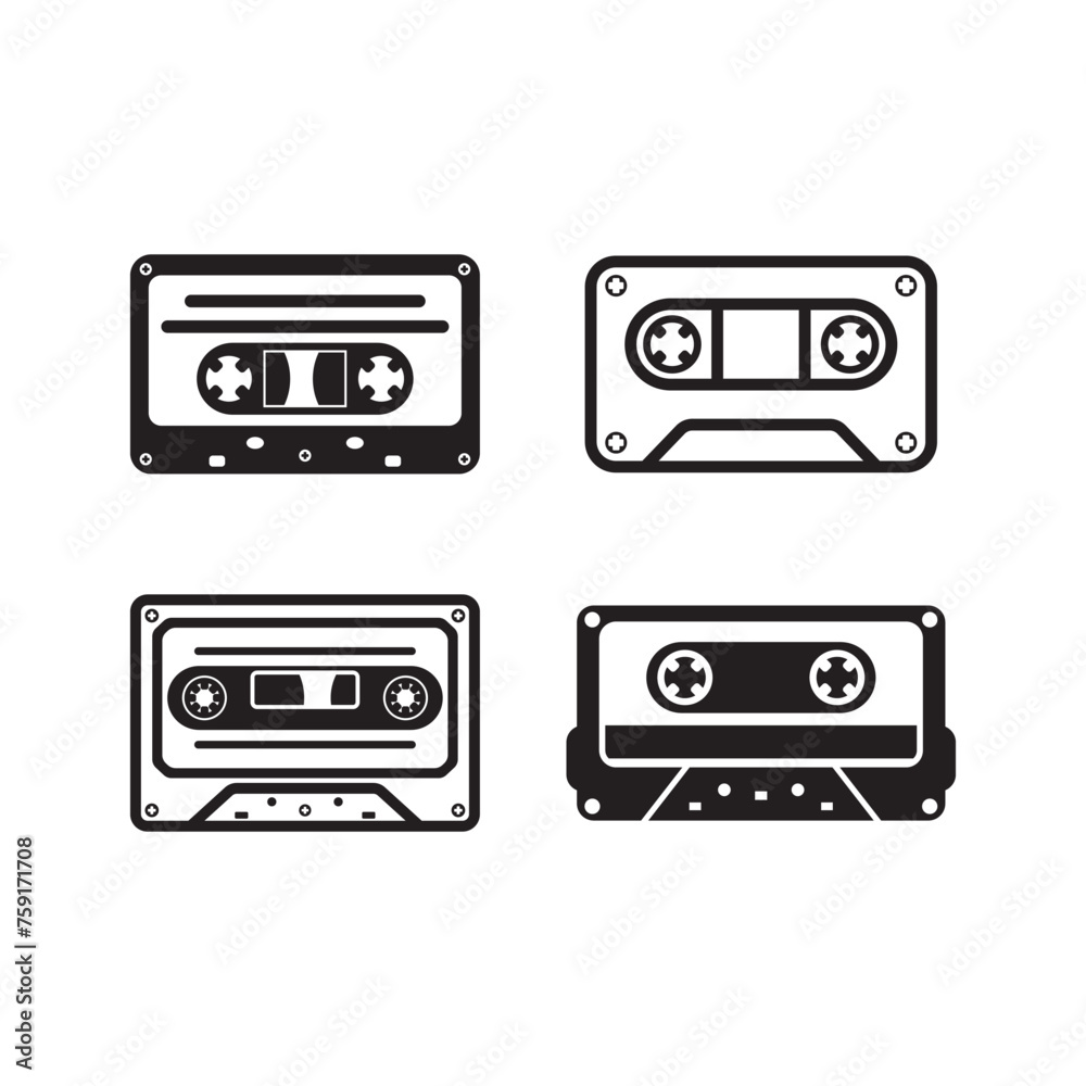 tape cassette icon logo vector design template tape cassette icon logo vector design template