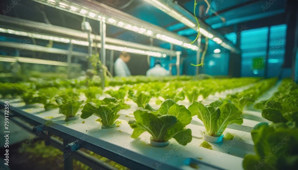 lab grown lettuce Genetic engineering research employed in lab testing for plant bioscience 