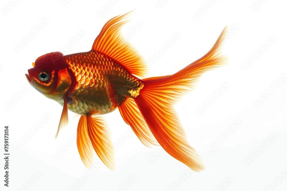 Fototapeta premium fish with brown feathers on a white background