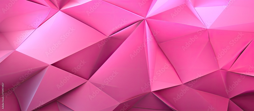 A detailed closeup of a vibrant pink geometric pattern on the wall, showcasing symmetry and intricate triangle designs in shades of magenta and purple A detailed closeup of a vibrant pink geometric pattern on the wall, showcasing symmetry and intricate triangle designs in shades of magenta and purple