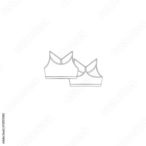 Boceto técnico de bikini en vector para fichas técnicas y diseño de moda 