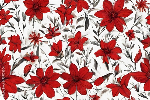 Red flowers pattern 