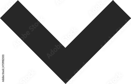 down pointed arrow icon. Black arrow pointing to the bottom. Black direction pointer, website design arrow graphics, vector isolated eps editable circular triangular shape going down ward way