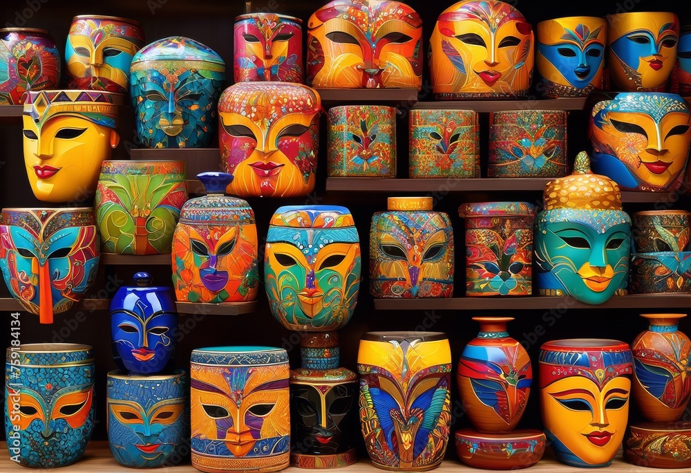 illustration, colorful handmade gifts display creative unique artisan presents, crafts, vibrant, handcrafted, showcase, imaginative illustration, colorful handmade gifts display creative unique artisan presents, crafts, vibrant, handcrafted, showcase, imaginative