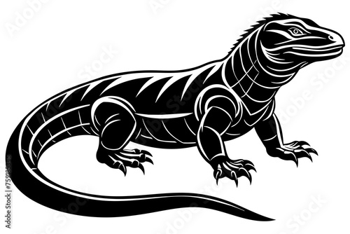 komodo dragon vector illustration